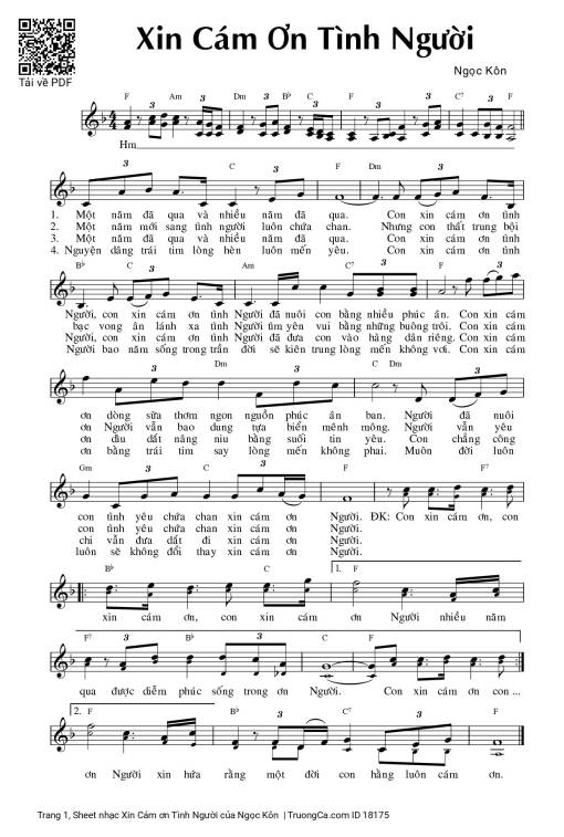 Xin Cám ơn Tình Người