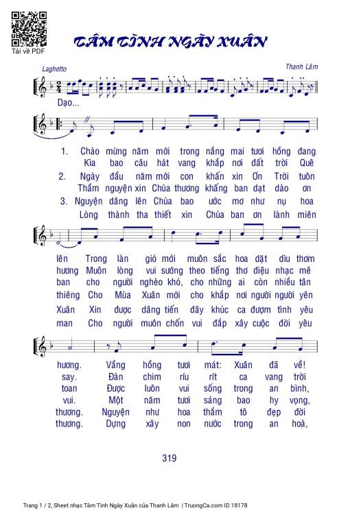 Sheet PDF of Tâm Tình Ngày Xuân