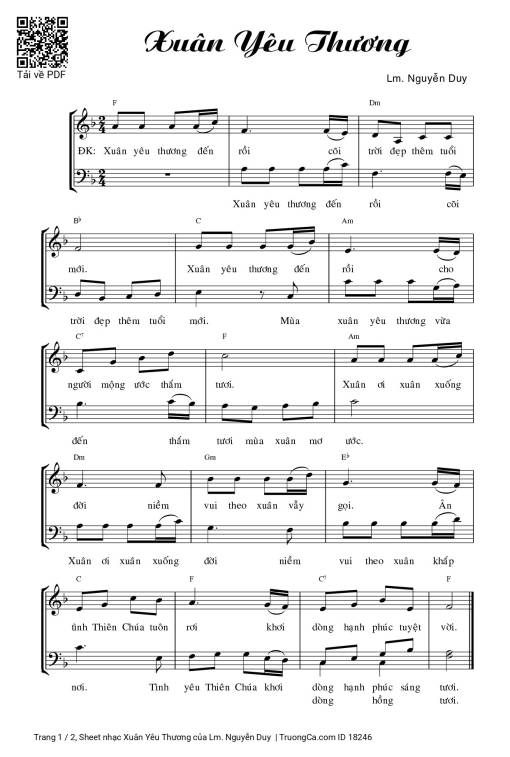 Sheet PDF of Xuân Yêu Thương