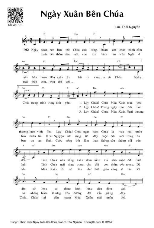 Sheet PDF of Ngày Xuân Bên Chúa