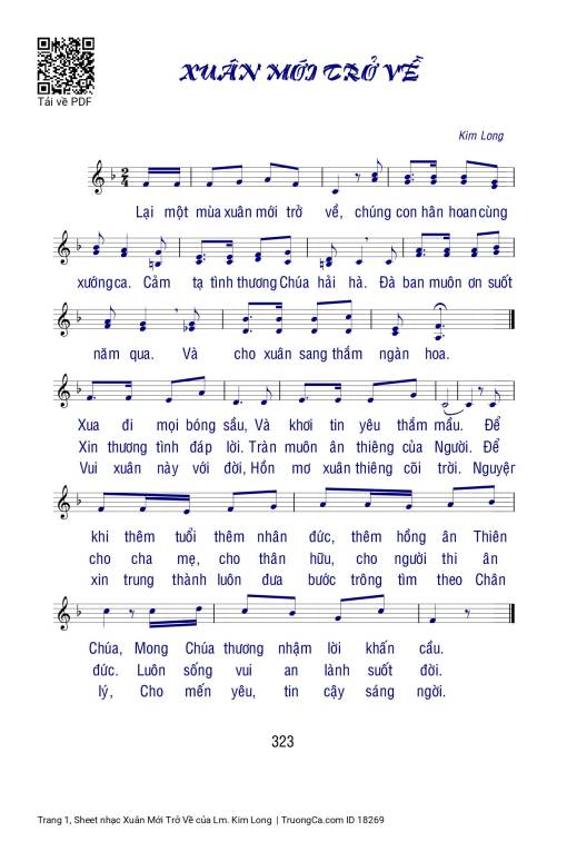 Sheet PDF of Xuân Mới Trở Về