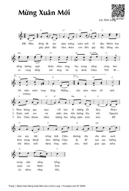 Sheet PDF of Mừng Xuân Mới