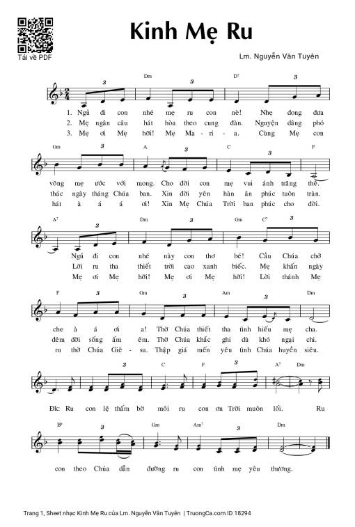 Kinh Mẹ Ru - Lm. Nguyễn Văn Tuyên