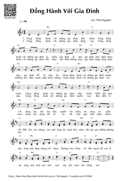 Sheet PDF of đồng Hành Với Gia đình