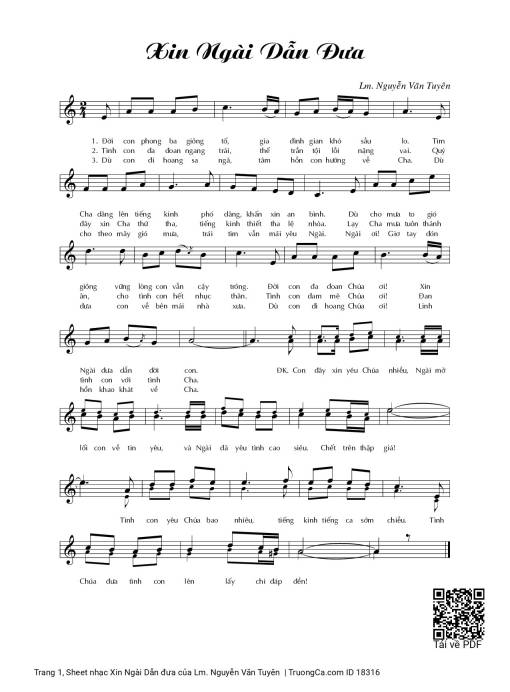 Sheet PDF of Xin Ngài Dẫn đưa
