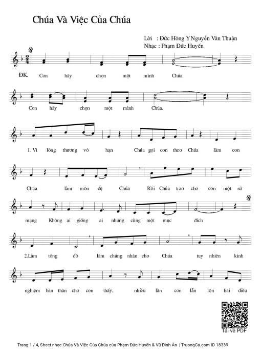 Sheet PDF of Chúa Và Việc Của Chúa
