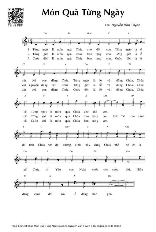 Sheet PDF of Món Quà Từng Ngày