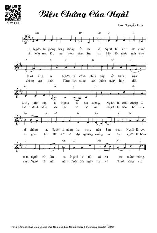 Sheet PDF of Biện Chứng Của Ngài