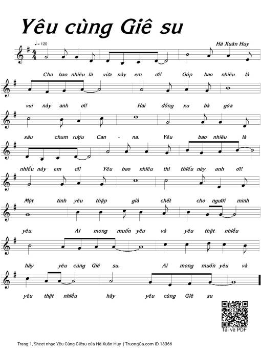 Sheet PDF of Yêu Cùng Giêsu