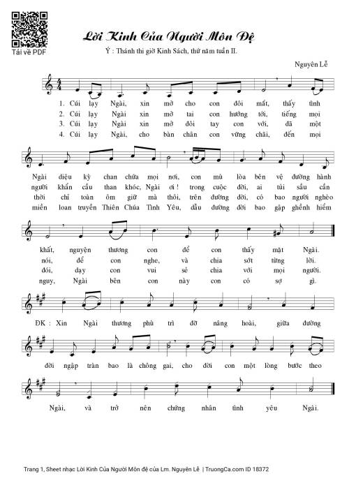 Lời Kinh Của Người Môn đệ