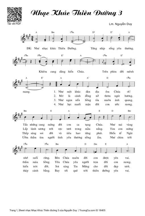 Sheet PDF of Nhạc Khúc Thiên đường 3