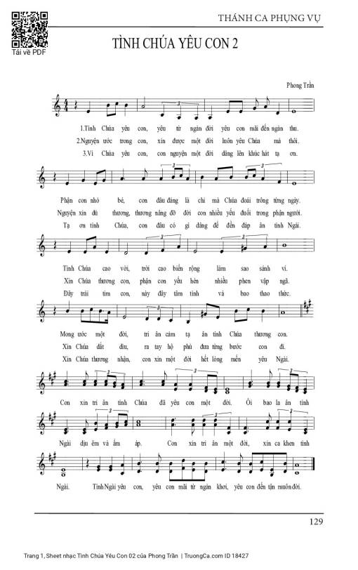 Sheet PDF of Tình Chúa Yêu Con 02
