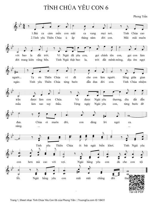 Sheet PDF of Tình Chúa Yêu Con 06