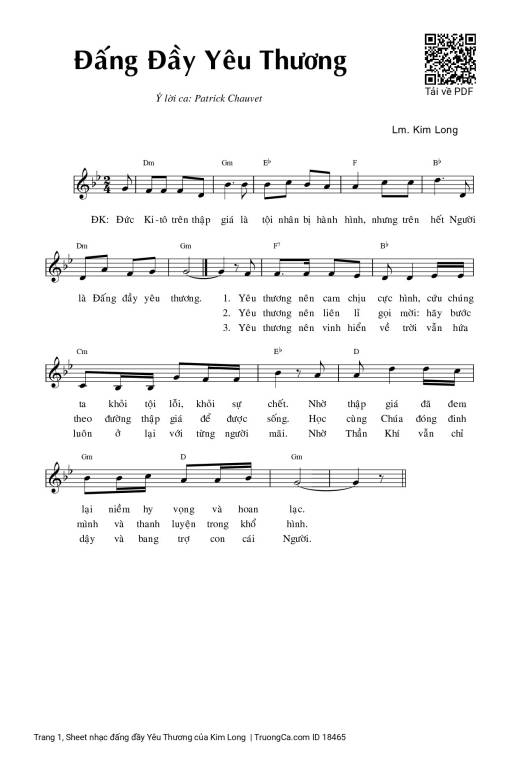 Sheet PDF of đấng đầy Yêu Thương