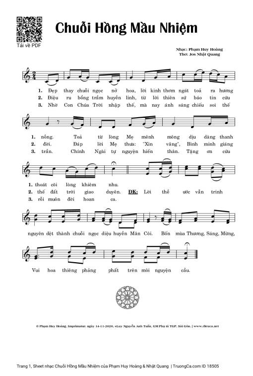 Sheet PDF of Chuỗi Hồng Mầu Nhiệm