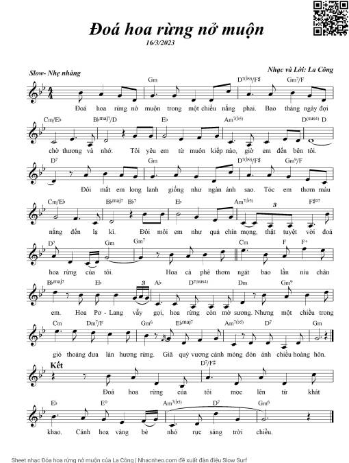 Sheet PDF of Đóa hoa rừng nở muộn