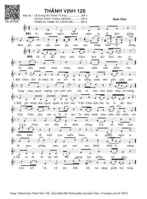 Thánh Vịnh 125.C Chúa Nhật 30b Thường Niên