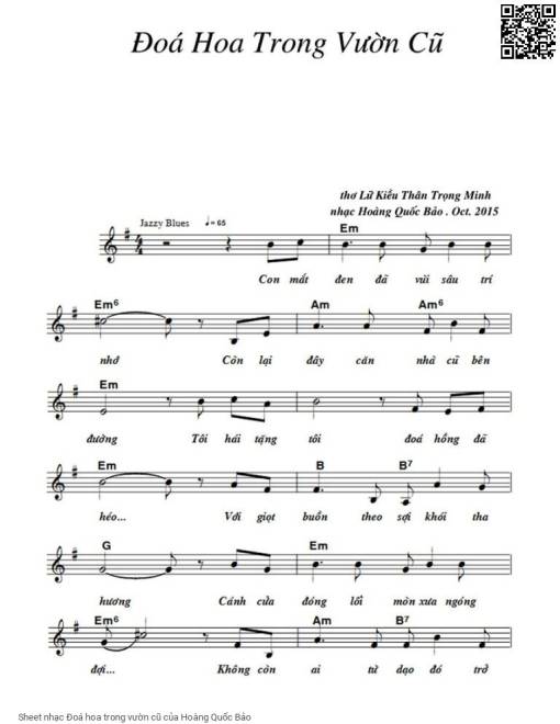 Sheet PDF of Đoá hoa trong vườn cũ