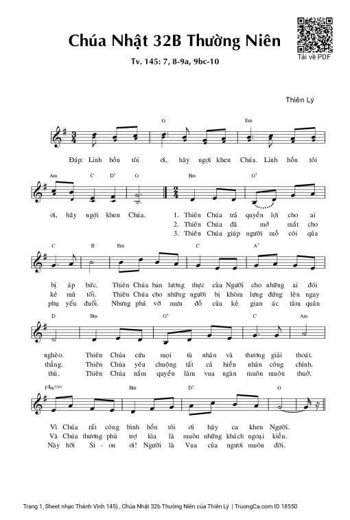 Thánh Vịnh 145, Chúa Nhật 32b Thường Niên