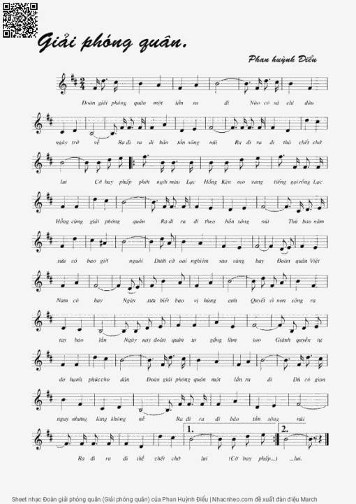 Sheet PDF of Đoàn giải phóng quân (Giải phóng quân)
