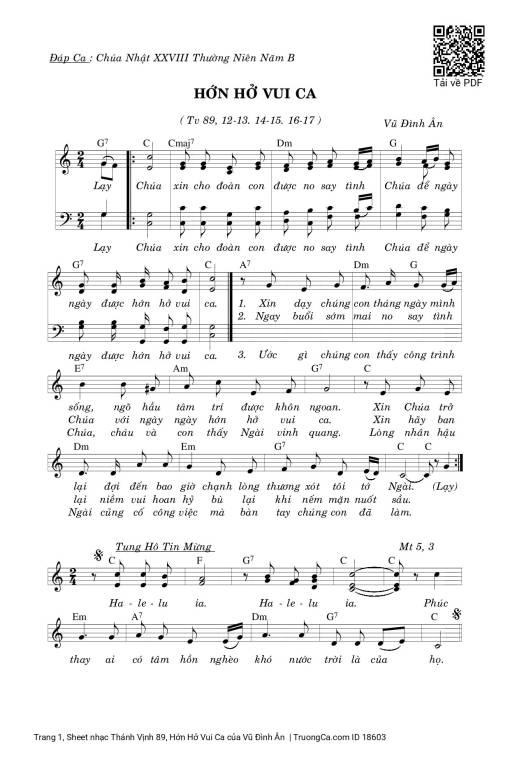 Thánh Vịnh 89, Hớn Hở Vui Ca