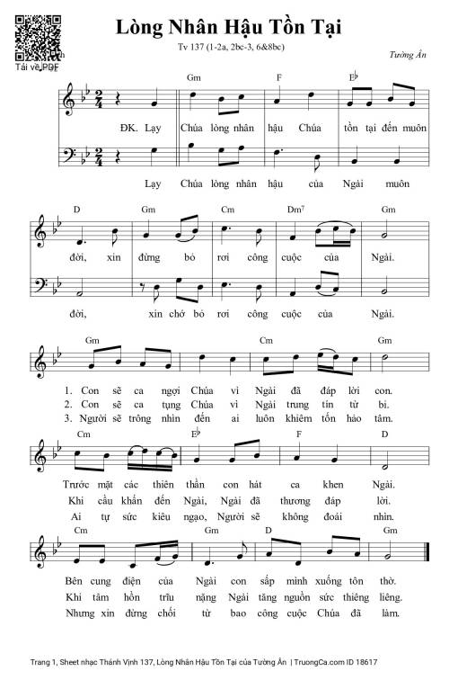 Sheet PDF of Thánh Vịnh 137, Lòng Nhân Hậu Tồn Tại