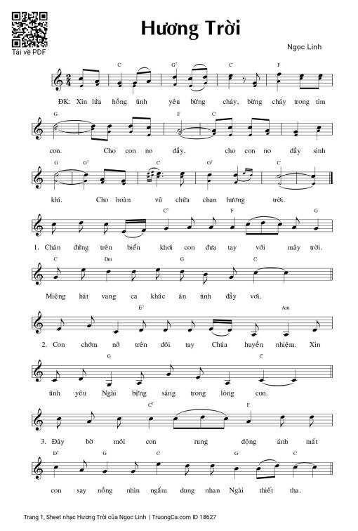 Sheet PDF of Hương Trời - Ngọc Linh