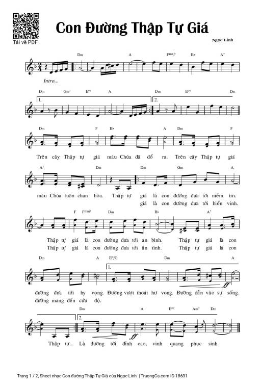 Sheet PDF of Con đường Thập Tự Giá