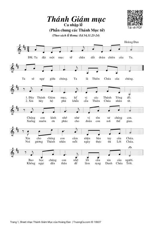 Sheet PDF of Thánh Giám Mục