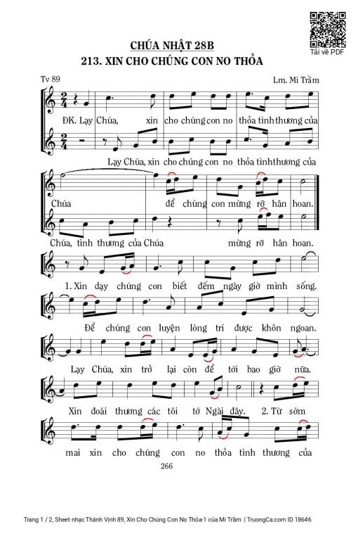 Sheet PDF of Thánh Vịnh 89, Xin Cho Chúng Con No Thỏa-1