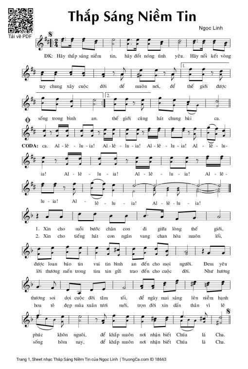 Sheet PDF of Thắp Sáng Niềm Tin