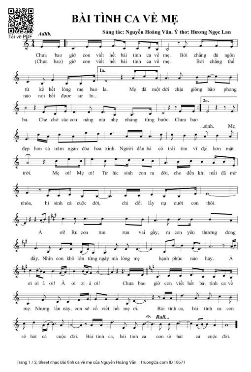 Bài tình ca về mẹ