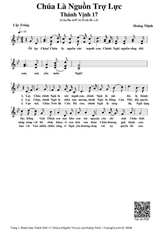 Sheet PDF of Thánh Vịnh 17, Chúa Là Nguồn Trợ Lực