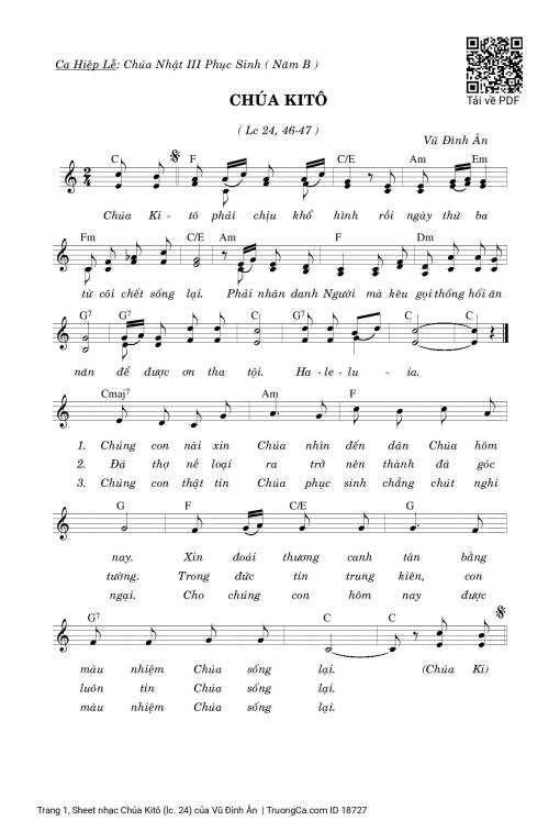 Sheet PDF of Chúa Kitô (lc. 24)