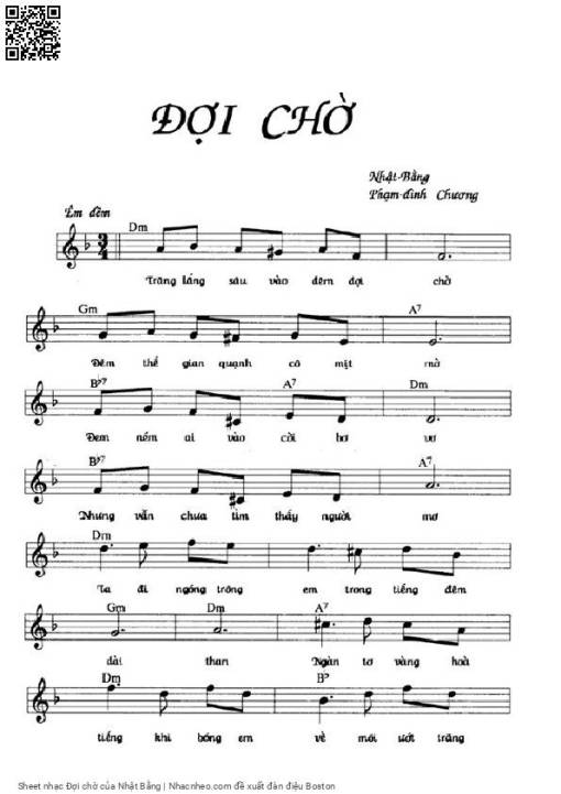 Sheet PDF of Đợi chờ - Nhật Bằng