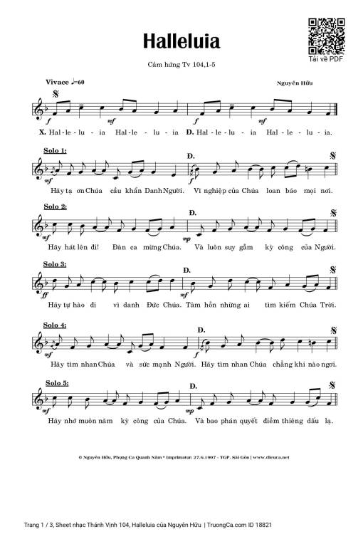 Thánh Vịnh 104, Halleluia