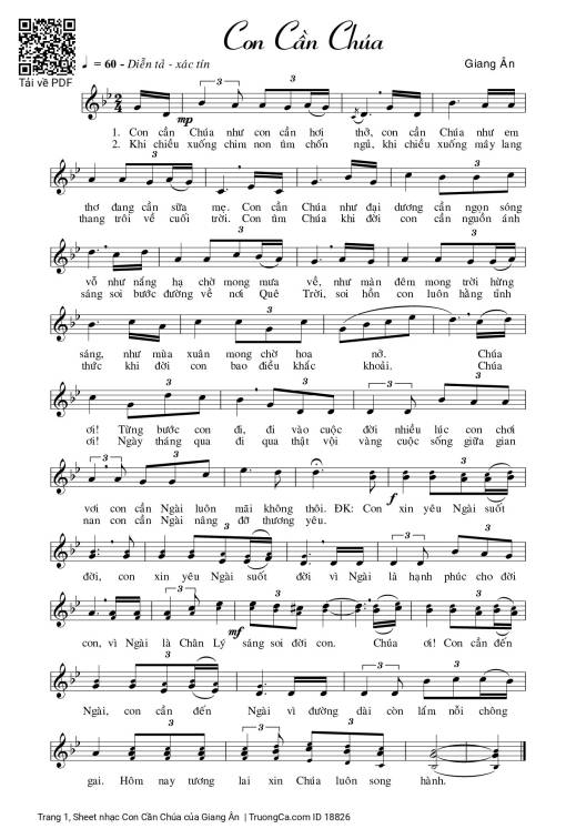 Sheet PDF of Con Cần Chúa