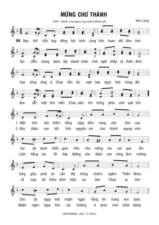 Sheet PDF of Mừng Chư Thánh
