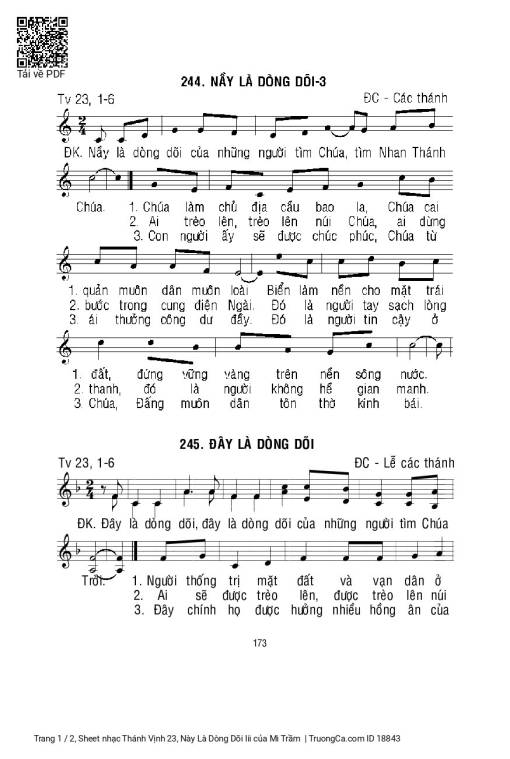 Sheet PDF of Thánh Vịnh 23, Này Là Dòng Dõi Iii