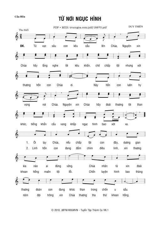 Sheet PDF of Từ Nơi Ngục Hình