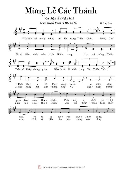 Mừng Lễ Các Thánh