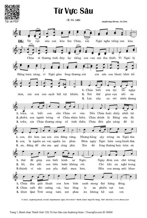 Thánh Vịnh 129, Từ Vực Sâu