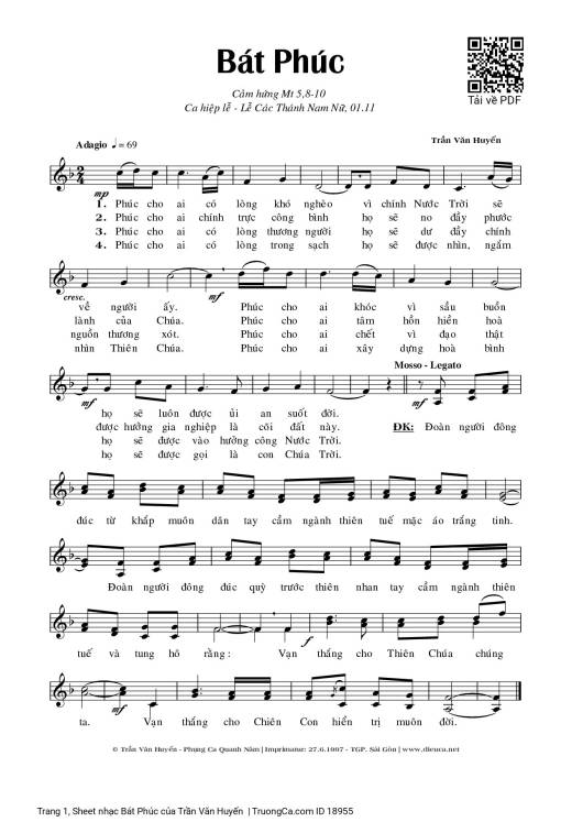 Sheet PDF of Bát Phúc - Trần Văn Huyến