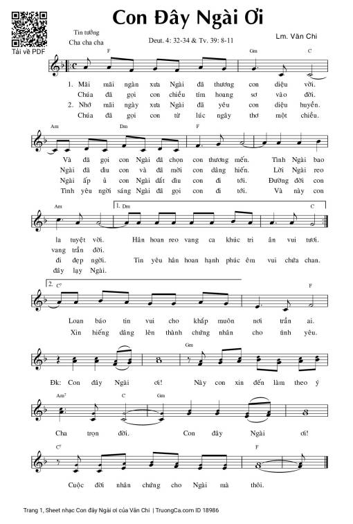 Sheet PDF of Con đây Ngài ơi