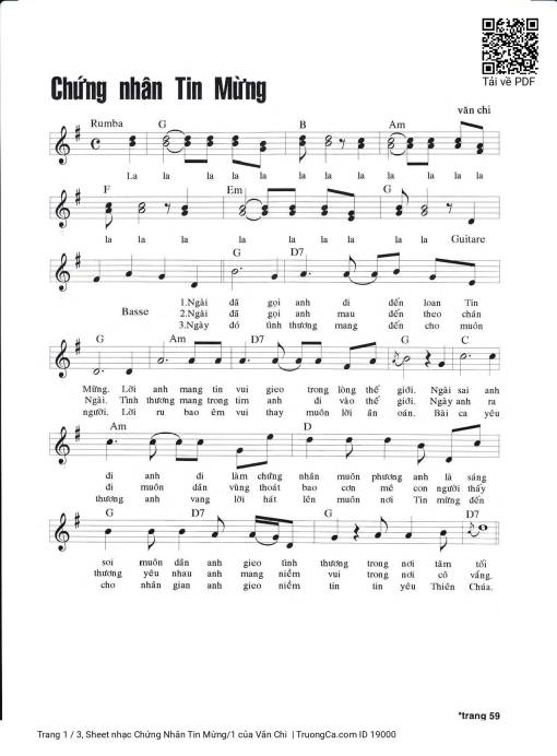 Sheet PDF of Chứng Nhân Tin Mừng 1