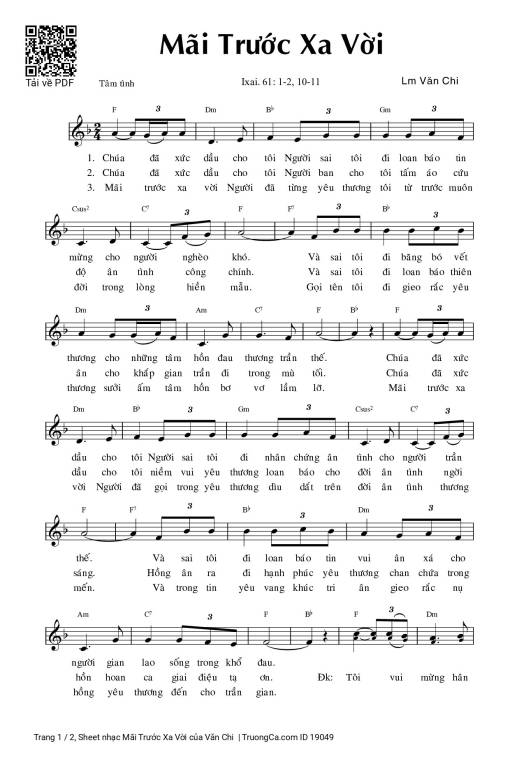 Sheet PDF of Mãi Trước Xa Vời