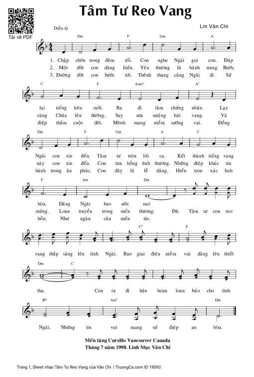 Tâm Tư Reo Vang - Văn Chi