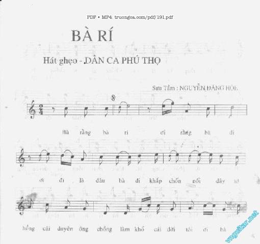 Sheet PDF of Bà Rằng bà Rí
