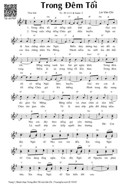 Sheet PDF of Trong đêm Tối