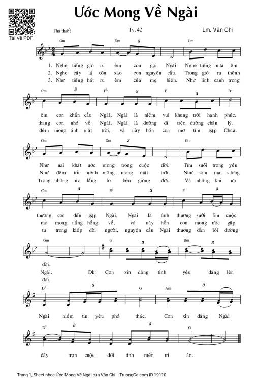 Sheet PDF of Ứớc Mong Về Ngài